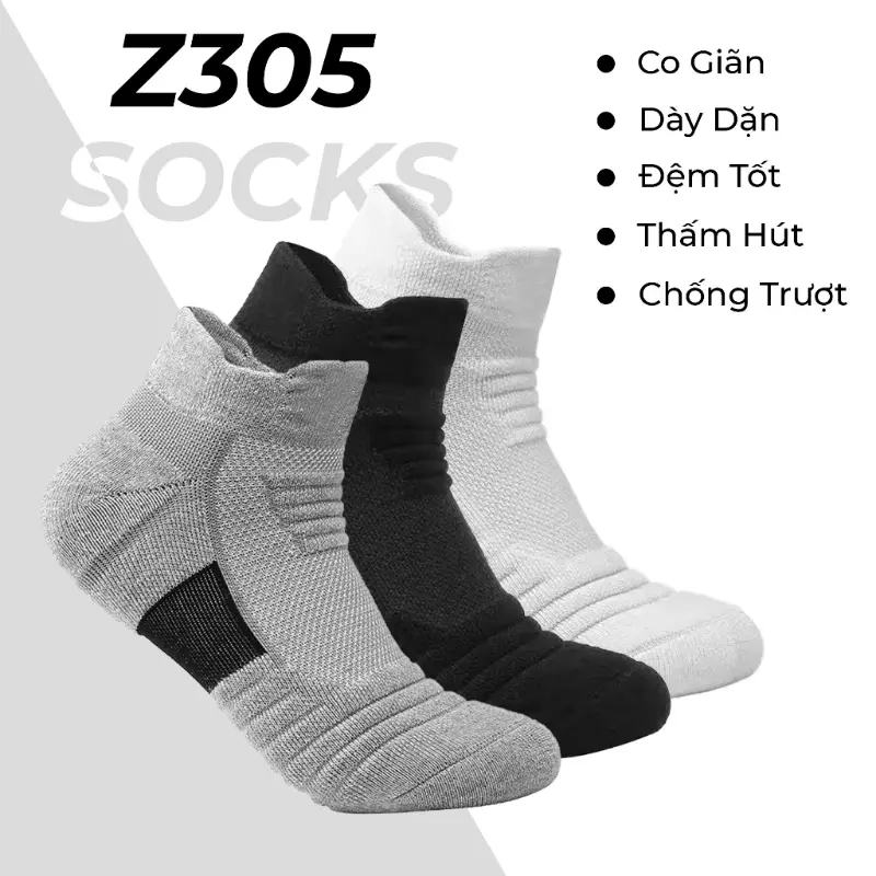 Vớ Thể Thao Thời Trang Cotton Dày Dặn Chuyên Dụng Chống Trơn Trượt Chống Sốc ( Tất Bóng Rổ , Chạy Bộ , Đi Xe Đạp , ...)