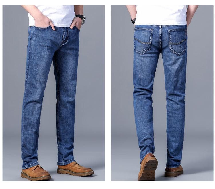 Product Introduction of Quần Jean Nam Co Giãn, Phong Cách Mùa Hè, Cắt Thẳng Và Dáng Rộng Rãi, Trang Phục Thường Ngày, Ngoại Cỡ, Cạp Cao, Quần Nam 8