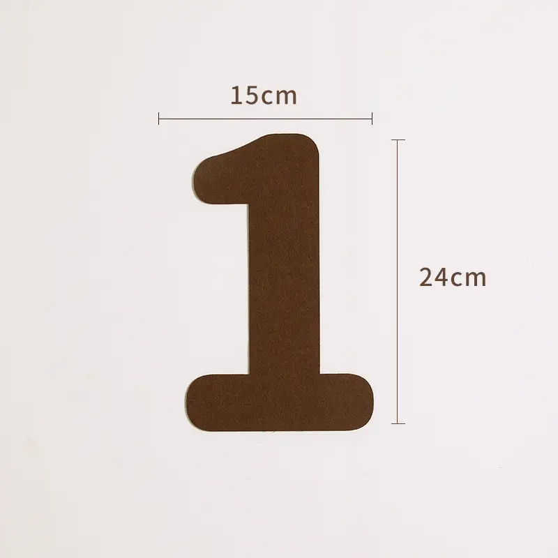 Số Tuổi chất liệu nỉ dạ màu nâu tây cao 24 cm trang trí Sinh Nhật phong cách Hàn Quốc Tranh 5