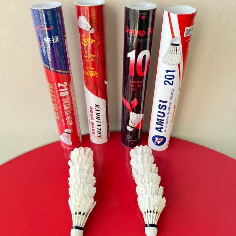 Hộp 12 Trái Cầu Lông Cao Su & Lông Gà/Vịt Thương Hiệu Sport - Cán Vợt Vợt Cầu Lông Nam bamboo kami to