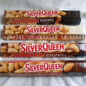 2 PC  Coklat Silverqueen Chunkybar 82gr Besar Coklat - Varian Almond, Cashew, Dark & White - Snacks, Makanan, Cemilan, Drink, Cokelat, Food