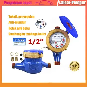 Meteran Air Jarum 1/2" Meteran Air PDAM SNI Body Besi Water Meter 1/2'' inch Besi Meteran Air PVC PVC Water Meter