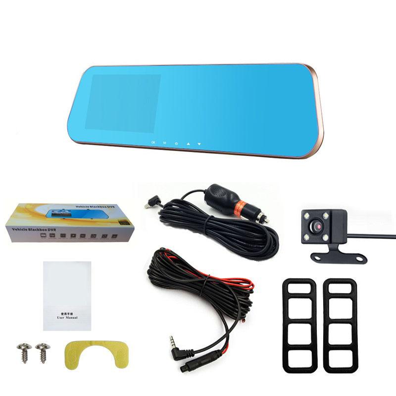 Product Introduction of 4.3-Inch Double Mirror Foreign Front and Rear Double Lens 4s Shop One Piece Dropshipping Rearview Mirror Hd Car Dvr 1080P 11