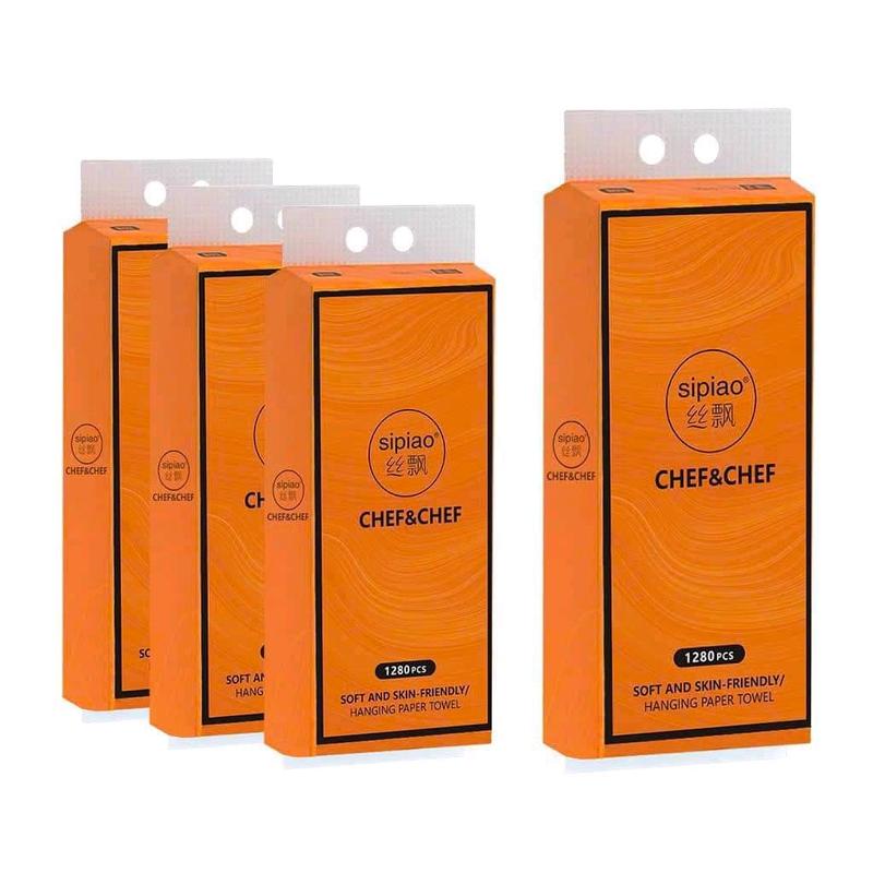 [HCM] 4 Túi Khăn Giấy Rút Treo Tường tặng móc dán,làm Từ Bột Gỗ Nguyên Sinh, 1280 Tờ/gói,4 lớp, Giấy Rút Nội Địa Trung,hàng chính hãng Giấy Ăn Giấy Vệ Sinh giấyphânhủy giấy rút  bông sen vàng