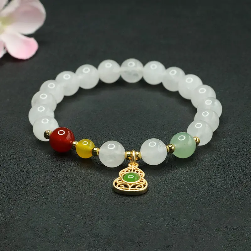 Vòng Tay Ngọc Bích Trắng, Ngọc Bích Jinsi, Làm Bằng Mã Não Avturine, Vòng Tay Duobao