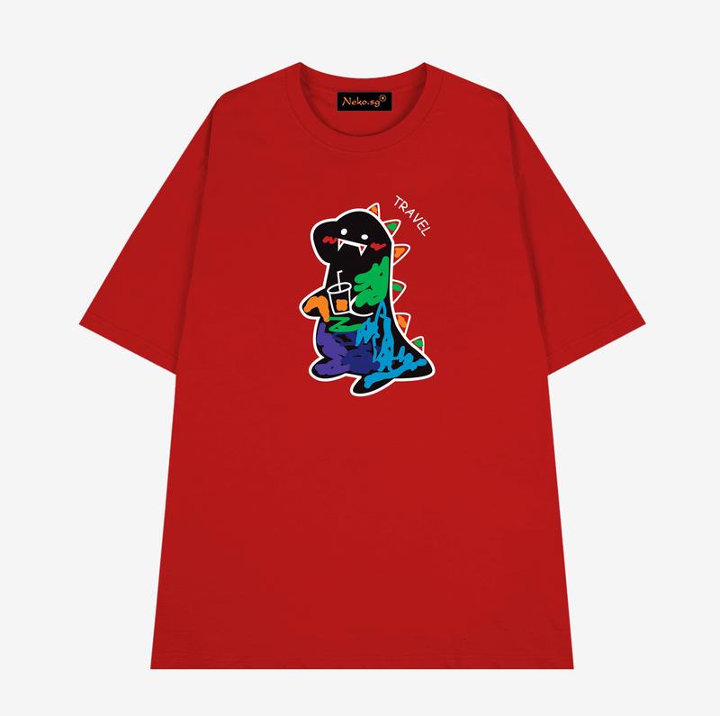Áo thun nam nữ cổ tròn tay lỡ form rộng Neko.sg HT89 - Cotton 35%, 60% Polyester, 5% Spandex - Women, Top Menswear 1