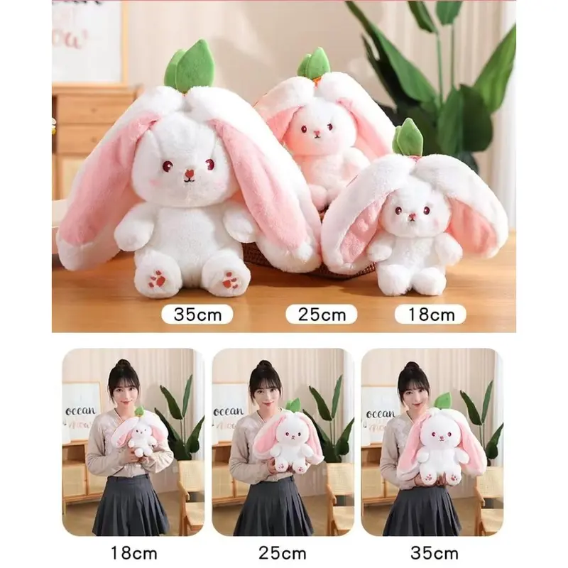 Thú Nhồi Bông Thỏ Phục Sinh, Thú Nhồi Bông Thỏ Trái Cây, Gối Thỏ Cà Rốt Và Dâu Tây Có Thể Đảo Ngược, Búp Bê Đồ Trang Trí Ghế Sofa Thỏ Squishy Dễ Thương, Đồ Chơi Nhồi Bông Mềm, Có Kích Thước 18cm / 25cm / 35cm / 50cm / 70cm, Thích Hợp Cho Bé Trai Và Bé Gái 7