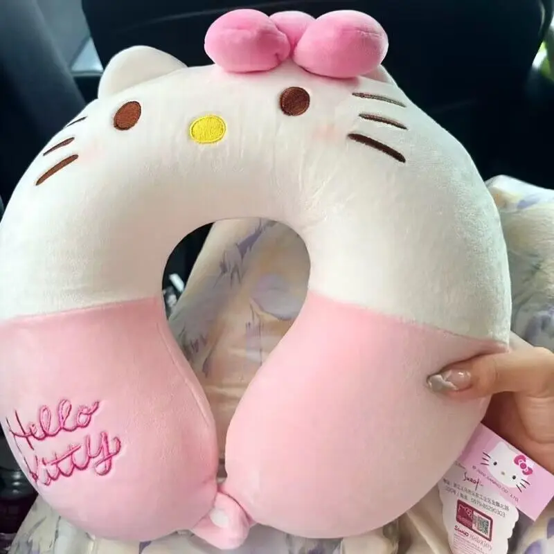 Gối Hello Kitty Anime Hình Chữ U, Màu Hồng, Gối Cổ Đa Năng, Gối Ngủ Trưa Vòng Cổ Di Động, Thích Hợp Cho Phong Cách Cô Gái Trẻ, Phát Hành Năm 2024