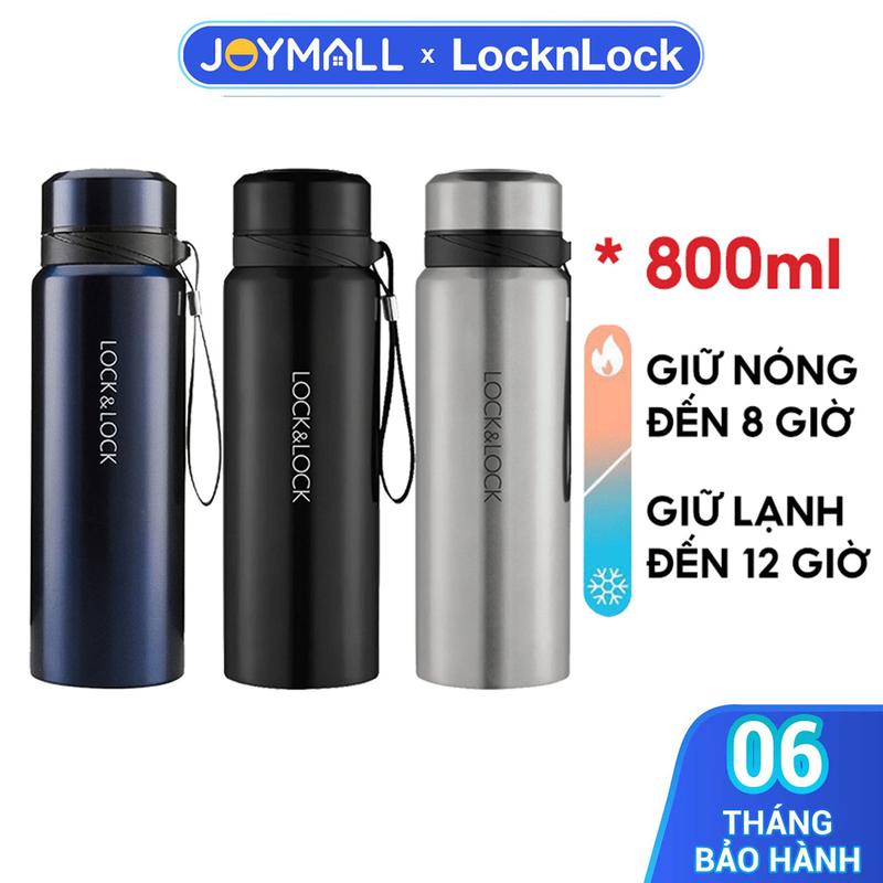 Bình Giữ Nhiệt LocknLock Vacuum Bottle LHC6180 800ml - Hàng Chính Hãng, Chất Liệu Thép Không Gỉ,Có  Lọc Trà - JoyMall