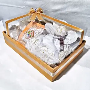 Hantaran alat sholat muslimah full hias bunga box jumbo Bunga Pernikahan Mukena Sajadah Mika Jilbab Motif tempat  sholat