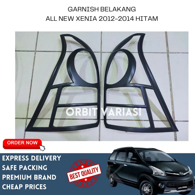 GARNISH LAMPU DEPAN BELAKANG ALL NEW XENIA 2012-2014 HITAM 3