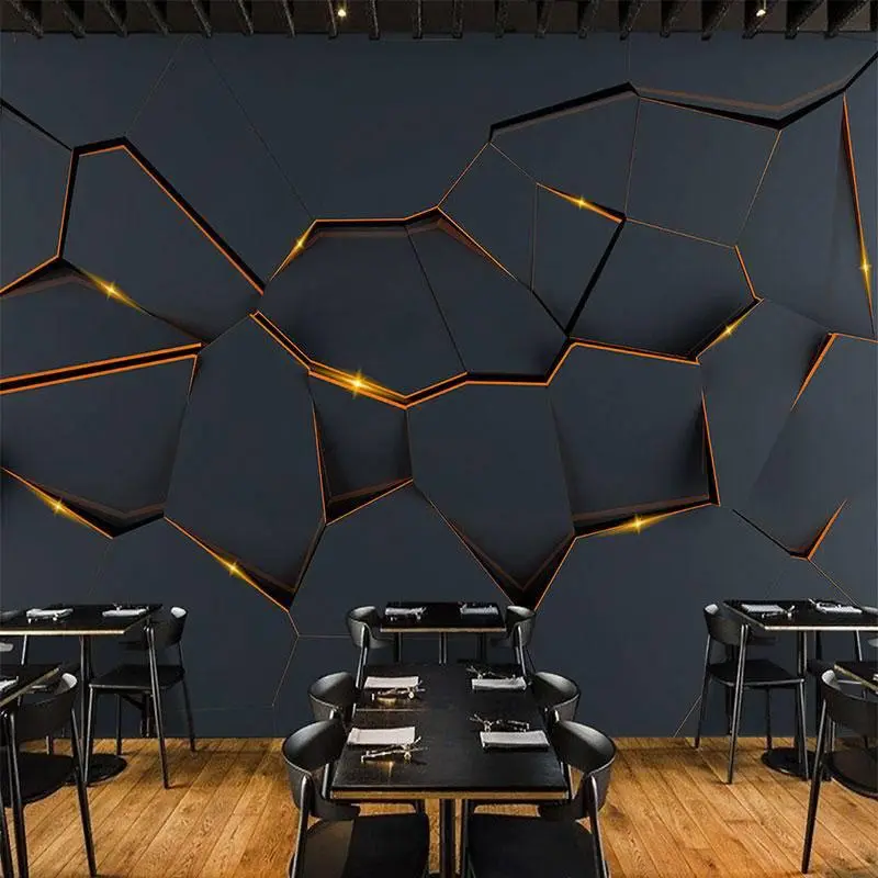 Giấy Dán Tường Tự Dính, Cảm Giác Hình Học 3D, Trang Trí, Công Nghệ, Thích Hợp Cho Studio, Quán Bar, Phòng Tập Gym Thể Dục, Phòng Hội Nghị, Tường Nền, Tranh Tường 4