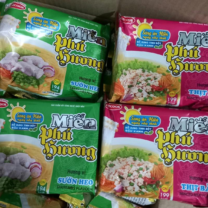 Combo 10 gói miến phú hương sườn heo/ thịt bằm, mỗi gói 55g. Mì #mienphuhuong