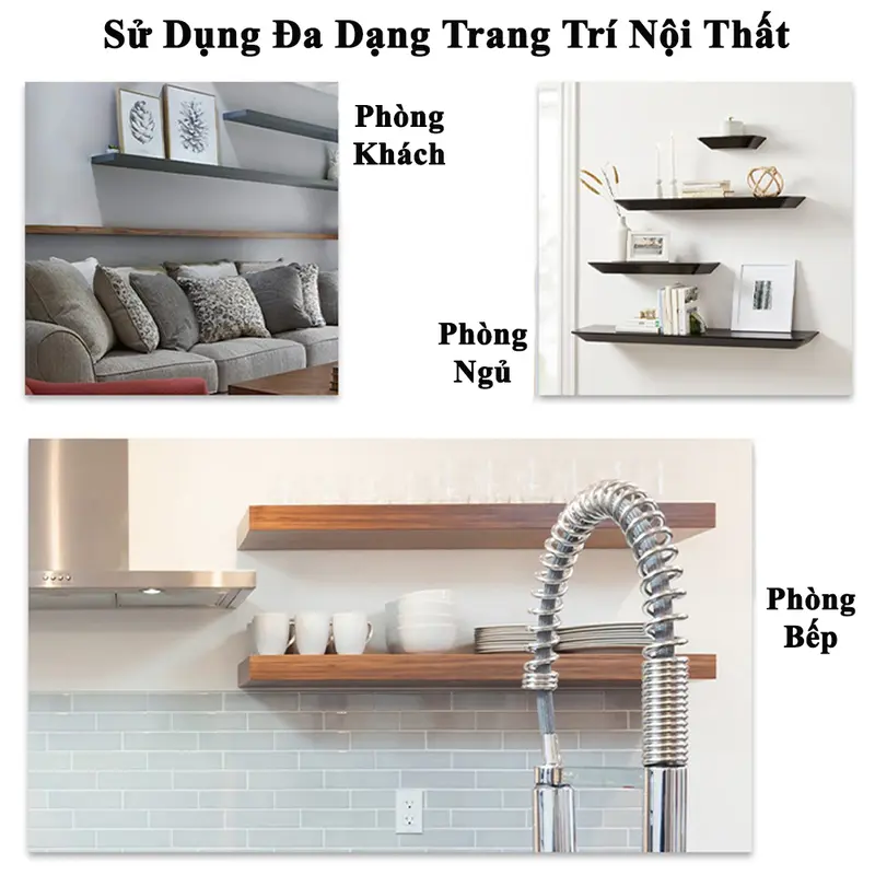 Chốt Âm Kệ Treo Tường Chữ T KUNBE Nhiều Kích Thước Phù Hợp Treo Kệ Tường, Kệ Gỗ Tivi Mà Không Lộ Vít 5