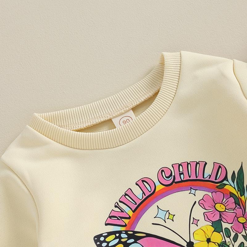 Product Introduction of Toddler Girls Boys Sweatshirts Baby Clothes Letter Butterfly Print Crew Neck Long Sleeve Infant Pullovers Fall Tops 39
