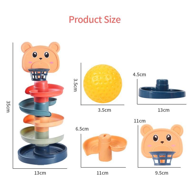 Product Introduction of Layer Fun Rolg Sliding Kids Stacking Tower Gliding Ball Baby Early Educational Toy Balls Mainan Bayi 2