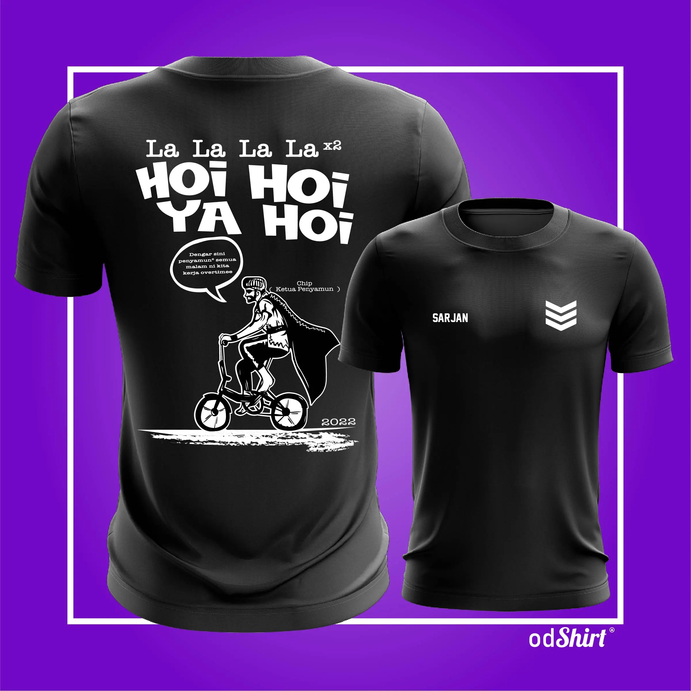 READY STOCK BAJU PENYAMUN TSHIRT HOI  YA VIRAL TIKTOK T SHIRT MICROFIBER ROUND NECK JERSEY BLACK WHITE