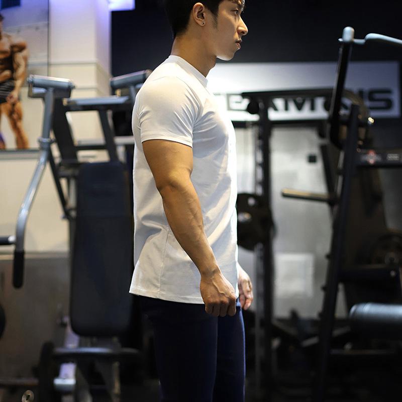 Product Introduction of 1Pcs Men's Summer Solid Color Slim Fit Elastic Loose Sports Short Sleeve 5