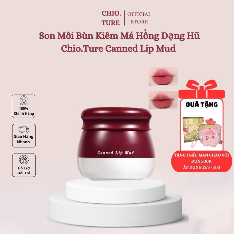 Son Môi Bùn Kiêm Má Hồng Dạng Hũ Chio.Ture Canned Lip Mud Dưỡng Ẩm Lâu Trôi 5g Cosmetic Trang Điểm Mỹ Phẩm