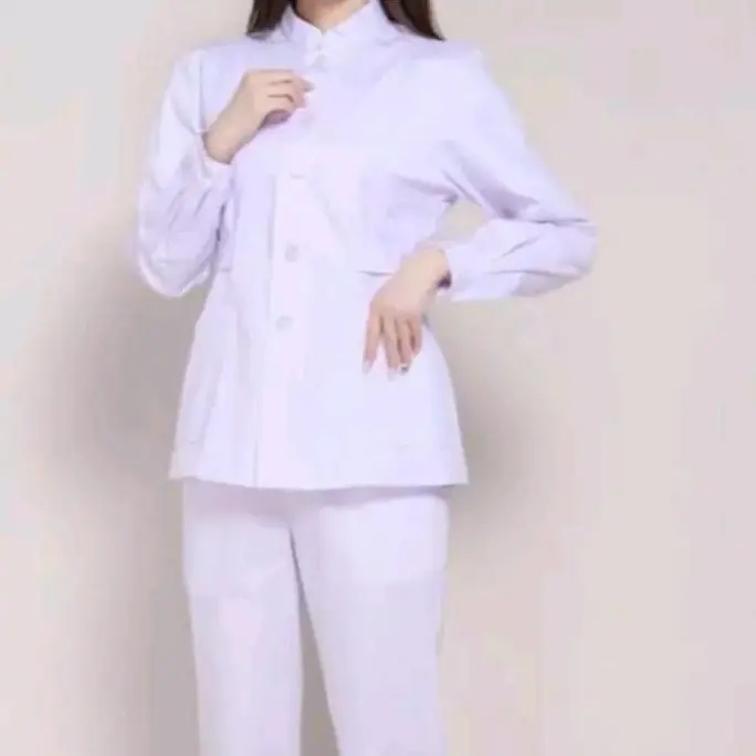 Baju Seragam Putih Perawat Bidan Ujung Kerut atau biasa, Baju Perawat, Seragam Putih, Baju Seragam Perawat, Baju Seragam Bidan Baju Seragam Dokter Celana Panjang Wanita