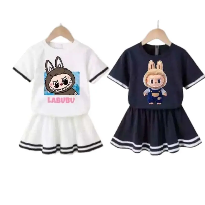 Setelan Anak Labubu Rok dan Baju dari Bahan Flece - Ukuran S-XXL - Fashion