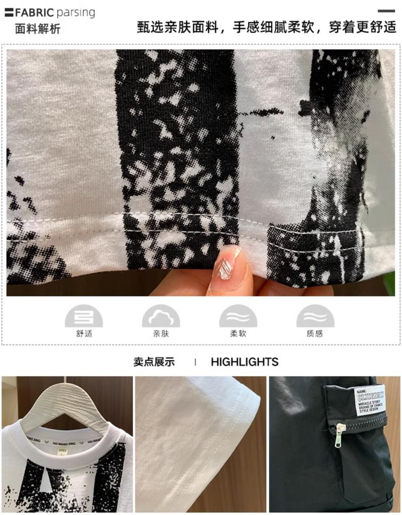Product Introduction of Bộ Đồ Mùa Hè Cho Bé Trai, Cỡ Trung Bình Và Lớn, Quần Áo Ngắn Tay Ngầu Và Đẹp Trai, Phong Cách Phương Tây, Bộ Đồ Hai Mảnh, Mỏng, Thích Hợp Cho Bé Trai, Hàng Mới Về 2024 3