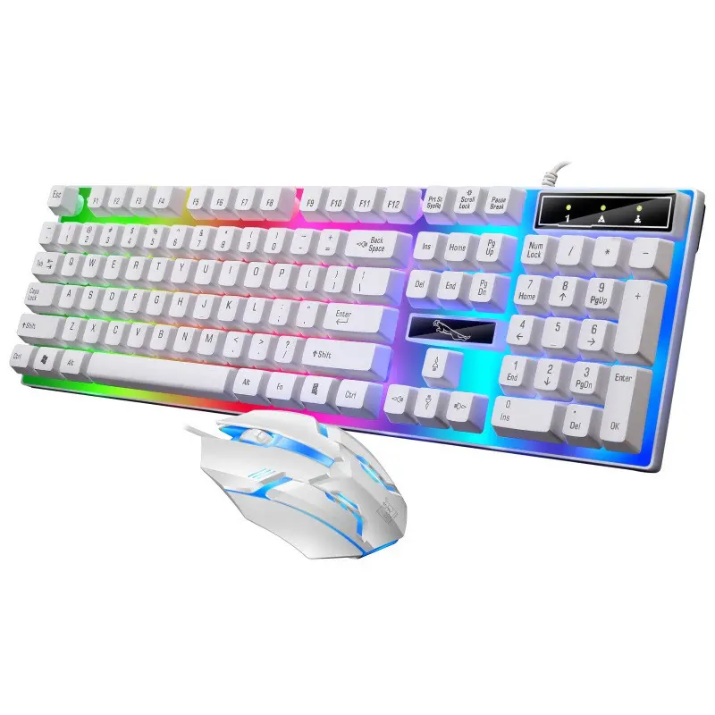 Keyboard Gaming Set Mouse Led RGB Kabel USb Komputer Lampu 1