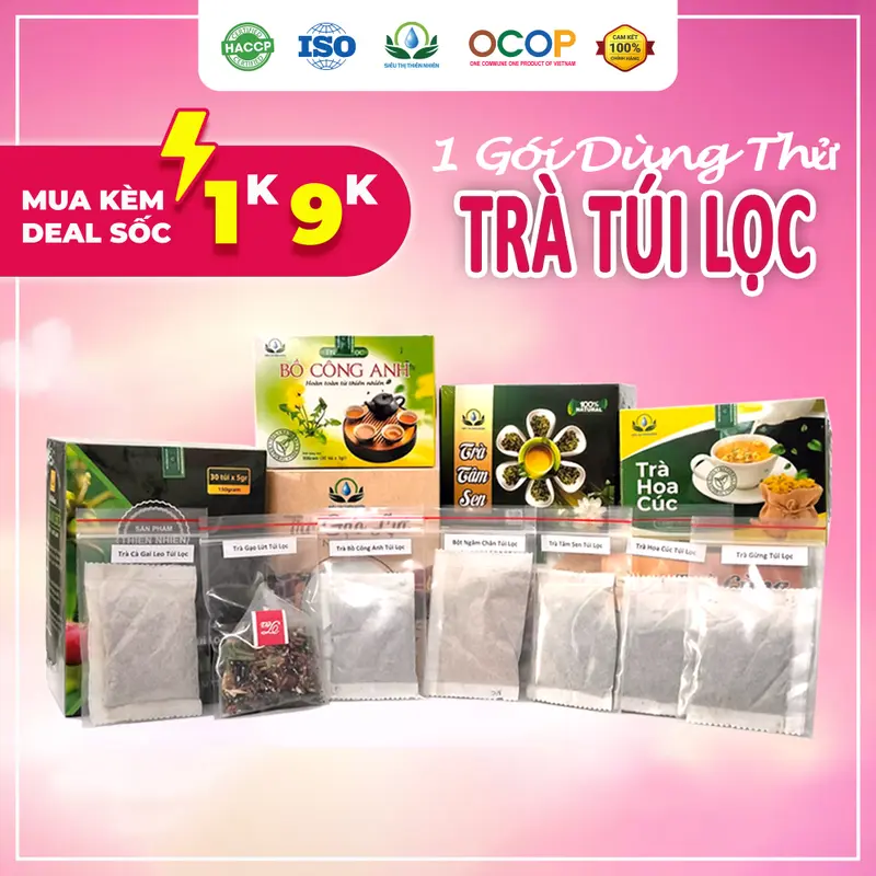 Trà Gạo Lứt Túi Lọc 30 gói tặng 1 gói trà túi lọc 1