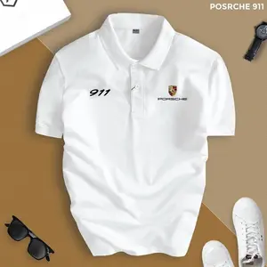porsche polo Elegant and stylish sporty Posche men Polo Shirt collection Fashion Menswear Top Basic Crocodile Day Minimalist Print Simple Straight Stretch Lingerie Biker Short Sleeve Tropical men outfit Clothing Casual White