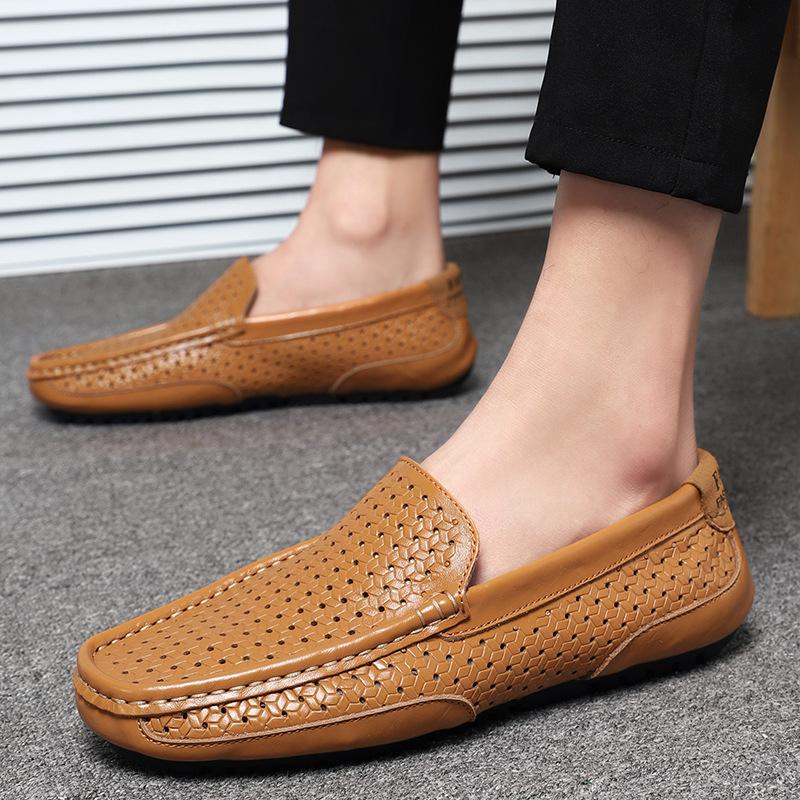 Product Introduction of Giày Da Cho Nam, Khâu Tay, Da Thật, Phong Cách Anh Quốc Ruoshuai, Xuyên Biên Giới, Ngoại Cỡ, Thiết Kế Khoét Lỗ Giày Doug Shoes 30