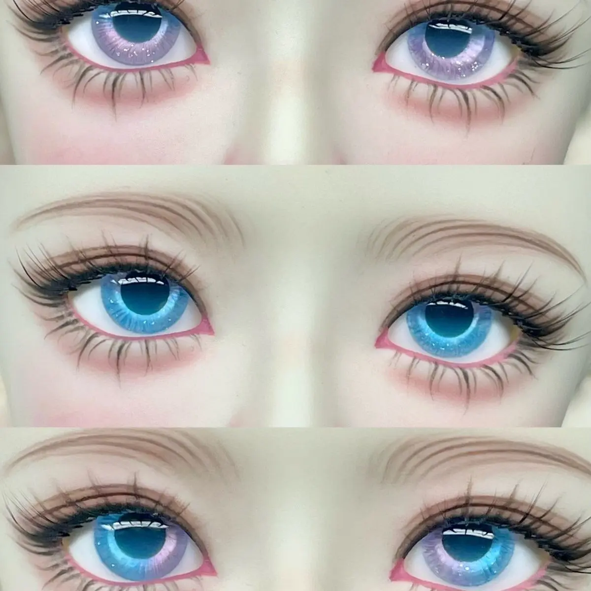 [Pink Blue] BJD Basic Eye Pattern Real-Style Homemade Plaster Eye