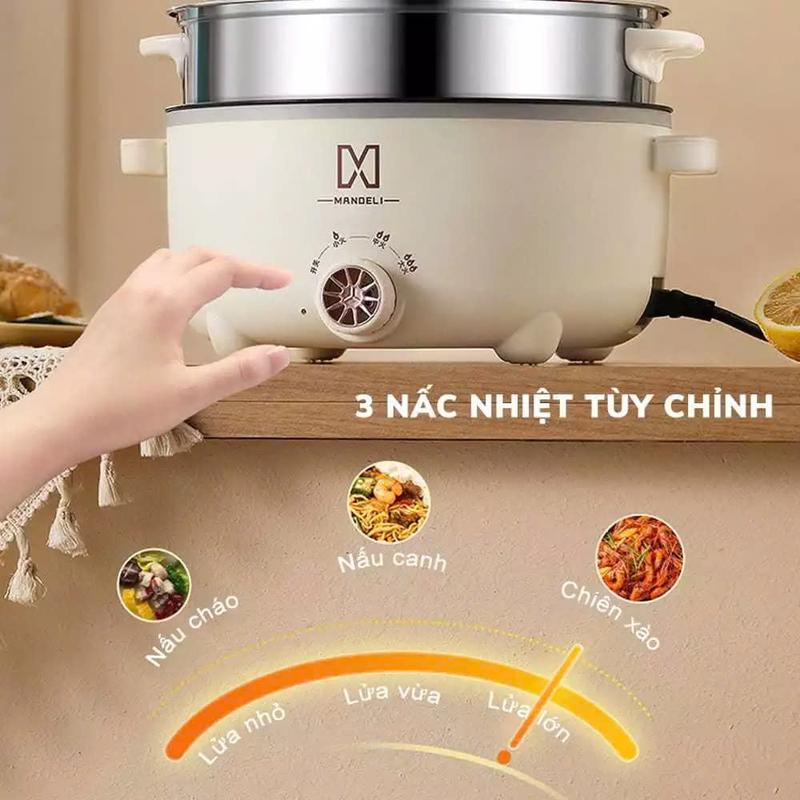 Product Introduction of [HÀNG XẢ]Nồi Lẩu Điện Mandeli 2 Tầng 28cm Kèm Giá Hấp Tiện Lợi, Nồi Lẩu Điện Đa Năng Công Suất 1000W Tráng Men Chống Dính Cao Cấp ,Có Bảo Hành 38