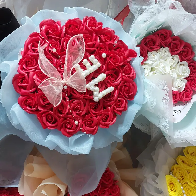 Bó hoa nhũ kim tuyến hình trái tim 25-30 bông - Quà tặng sinh nhật, Valentine, 8/3, 20/10 - Decor, Trang Trí Nhà, Decor Bàn, Decor Phòng 4