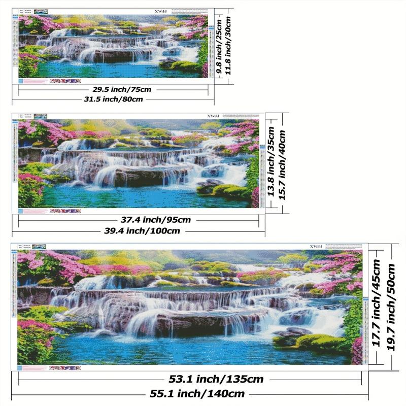 Product Introduction of Flower & Waterfall Pattern Diamond Arts Colorful Painting Kit without Frame, 5D Landscape Scenery DIY Diamond Art Picture for Beginner, Decorative Home Decor 12