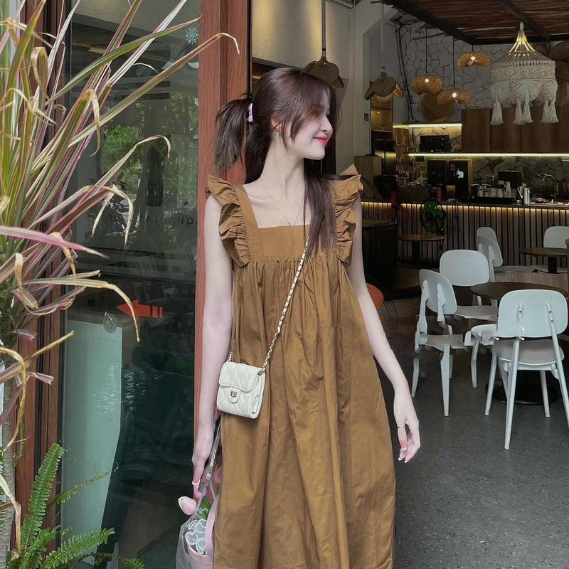 D 23 Đầm cánh tiên có nơ Sau dáng dài from rộng kiểu Hàn Quốc siêu xinh cho phái NỮ