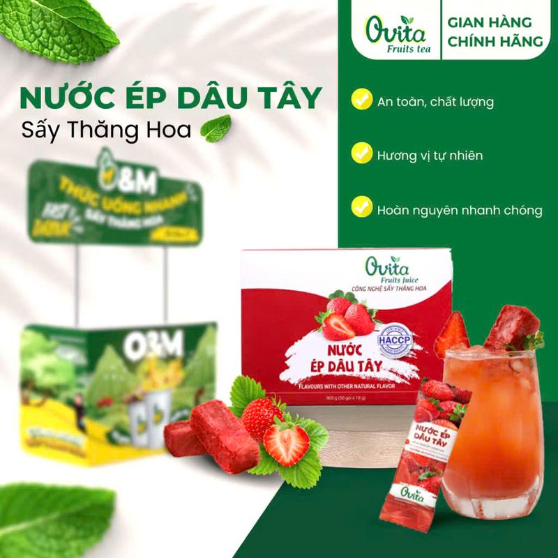 COMBO 10 Viên Lẻ - Nước Ép Trái Cây Sấy Thăng Hoa Ovita - Giữ Vẹn Hương Vị Tươi - Hộp 5 Vị 6