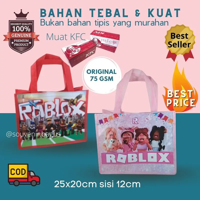 Tas Ultah Roblox (10 pcs) Tas Souvenir Ulang Tahun Roblox Murah Terlaris Goodie Bag Game Roblox Jakarta 4