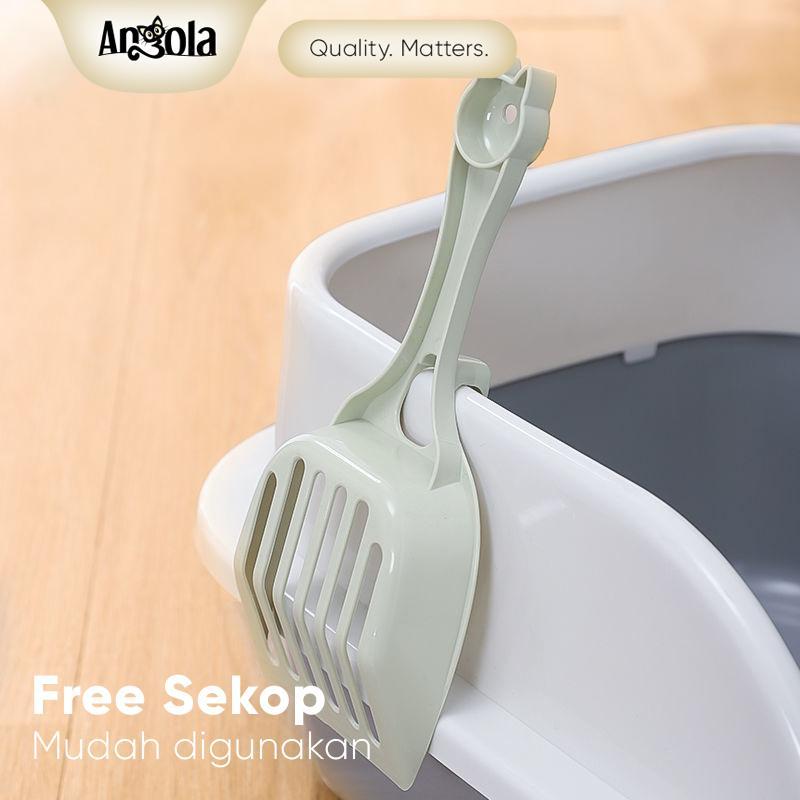 Product Introduction of ANGOLA Cat Litter Box M06 Tempat Bak Pasir Kucing Tempat Pup Toilet Kucing 1