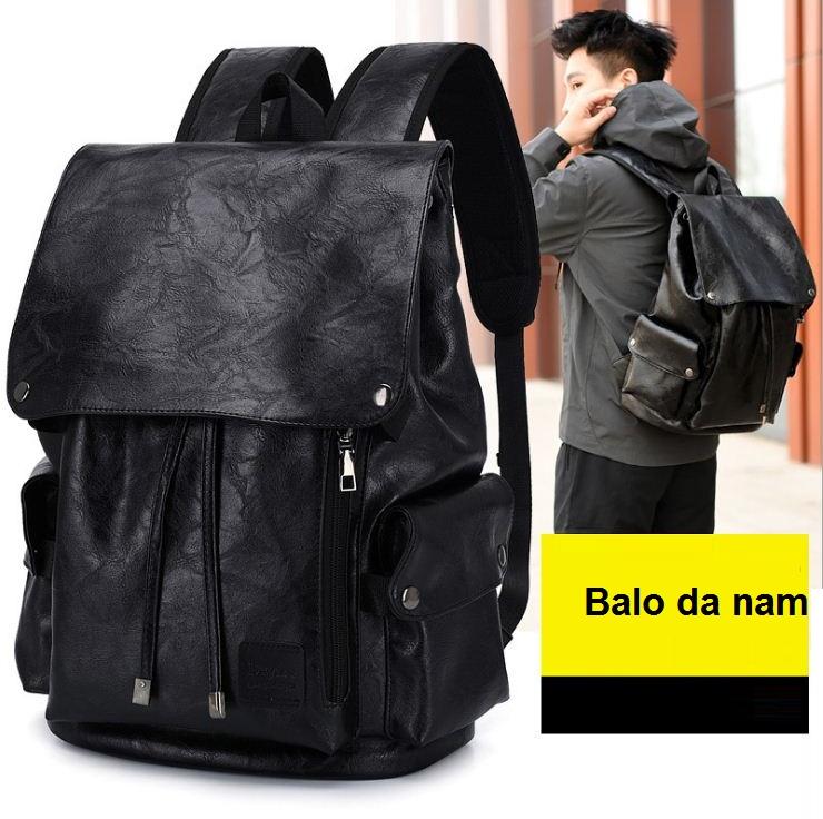 BaloHome Balo da nam thời trang, balo nam chất da dày đẹp, vừa laptop 15,6inch phù hợp đi làm, đi học