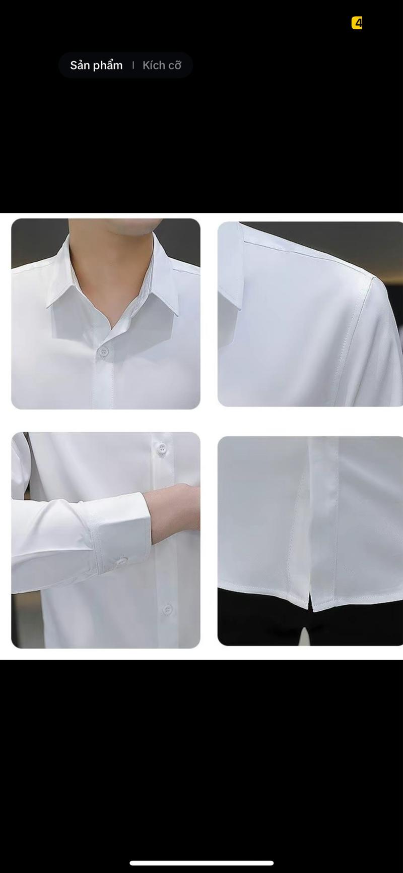 Product Introduction of Sơ Mi Lụa Màu Trơn Tay dài chất liệu lụa mềm mịn phom body Áo Menswear Trắng 2