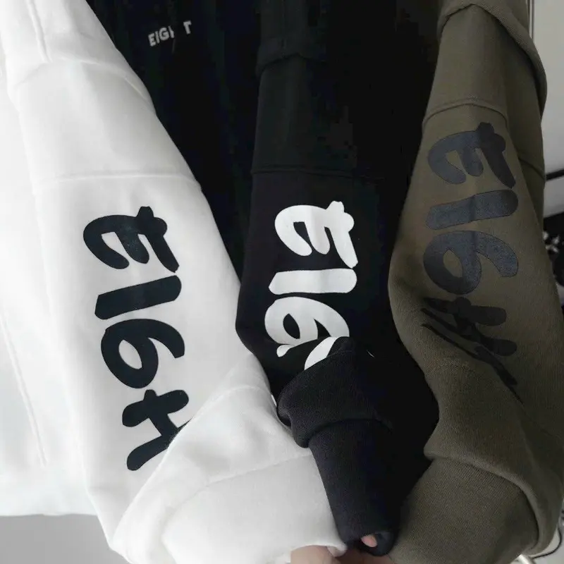 ÁO KHOÁC NỈ FORM RỘNG THỜI TRANG THU ĐÔNG MẪU MỚI PHONG CÁCH HÀN CỰC ĐẸP Menswear Nam Hoodie Dài Tay Đen 3