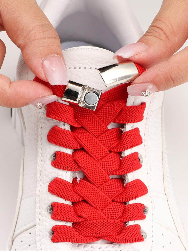 Product Introduction of No-tie Shoelaces with Buckles, 1 Pair Casual Simple Shoes Laces, Shoes Accessories for Women & Men for Daily Use 8