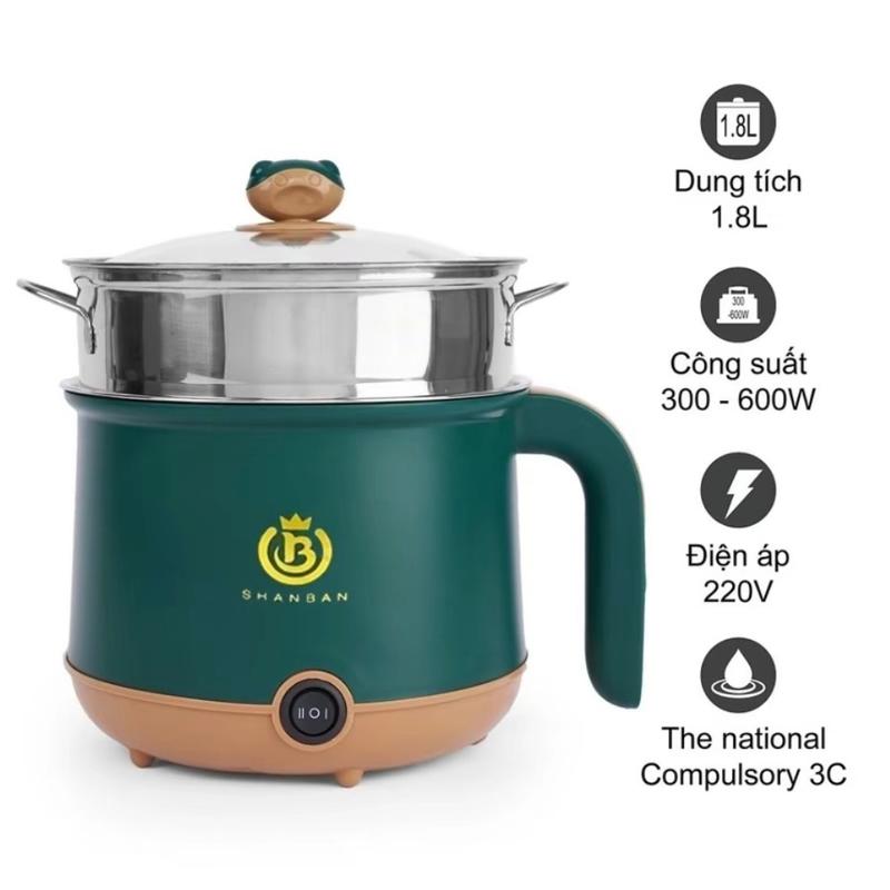  Nồi Lẩu Điện Mini Nấu Mì 2 Tầng Kèm Giá Hấp Inox Đa Năng Nướng Luộc Chiên Chống Dính Vân Đá Tiện Lợi Ca Điện Nấu Mì Nồi Lẩu Điện Nồi Điện 