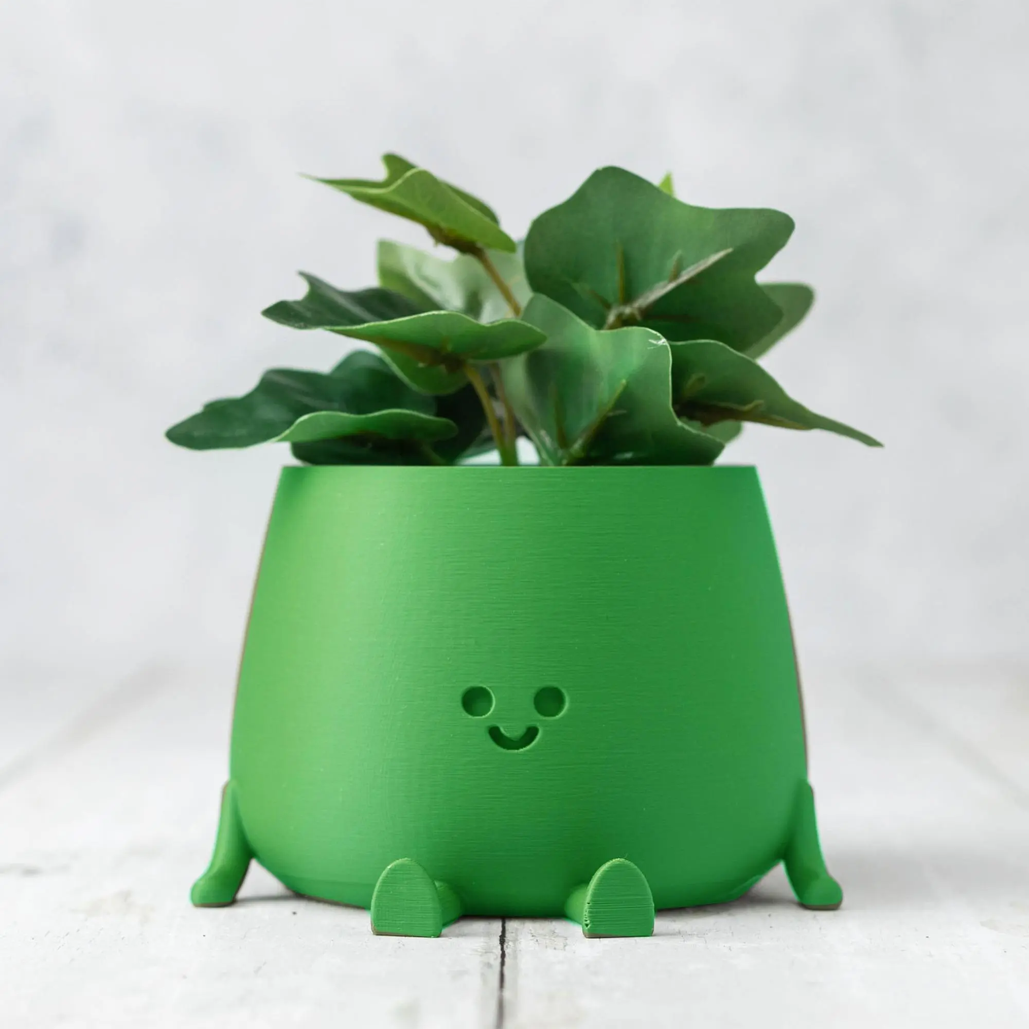 3D Printed Happy Face Design Flower Pot, Cute Plant Pot, Succulent Pot, Creative Head Design Plant Pot for Home Garden Decoration