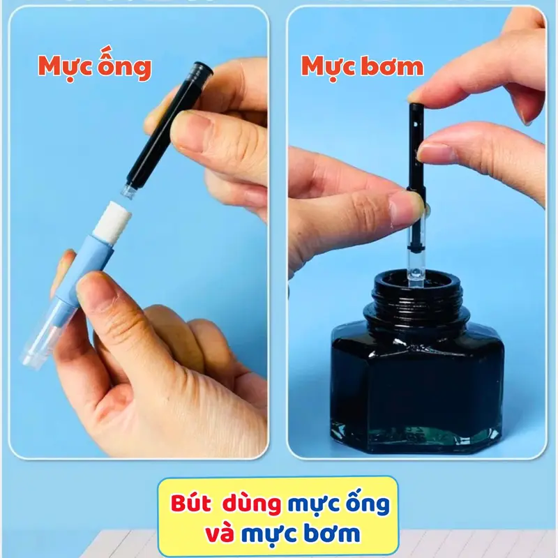 Bút máy bấm Tiểu Học F06, Nét chữ 0.38mm, phù hợp học sinh tiểu học 1-5 1