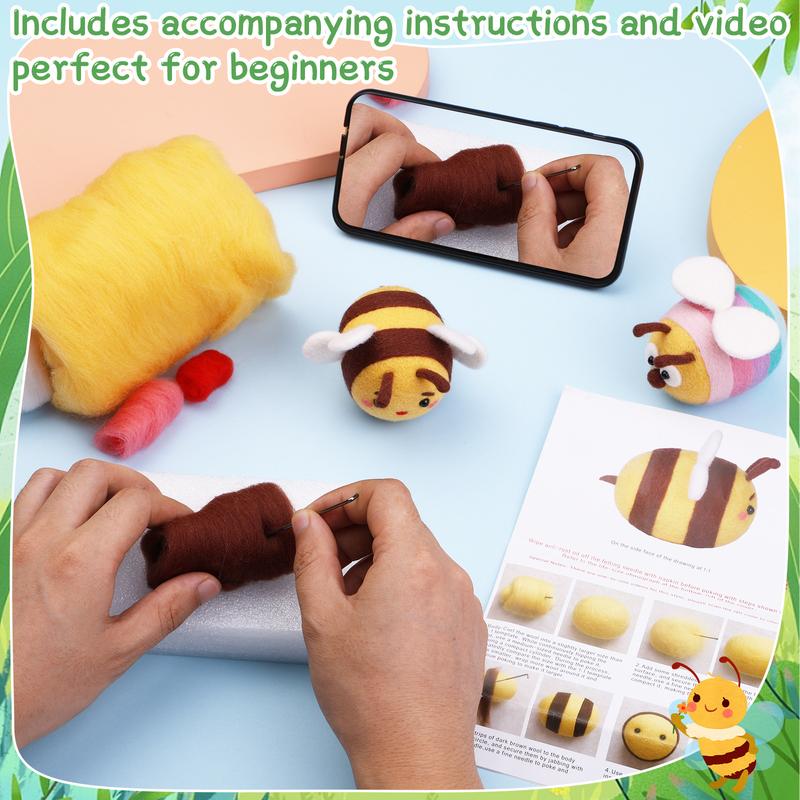 Product Introduction of Seven-Star Ladybug Wool Felt Pendant DIY Wool Felt Punching Fun Material Kit for Children and Adults Handmade Toy 2