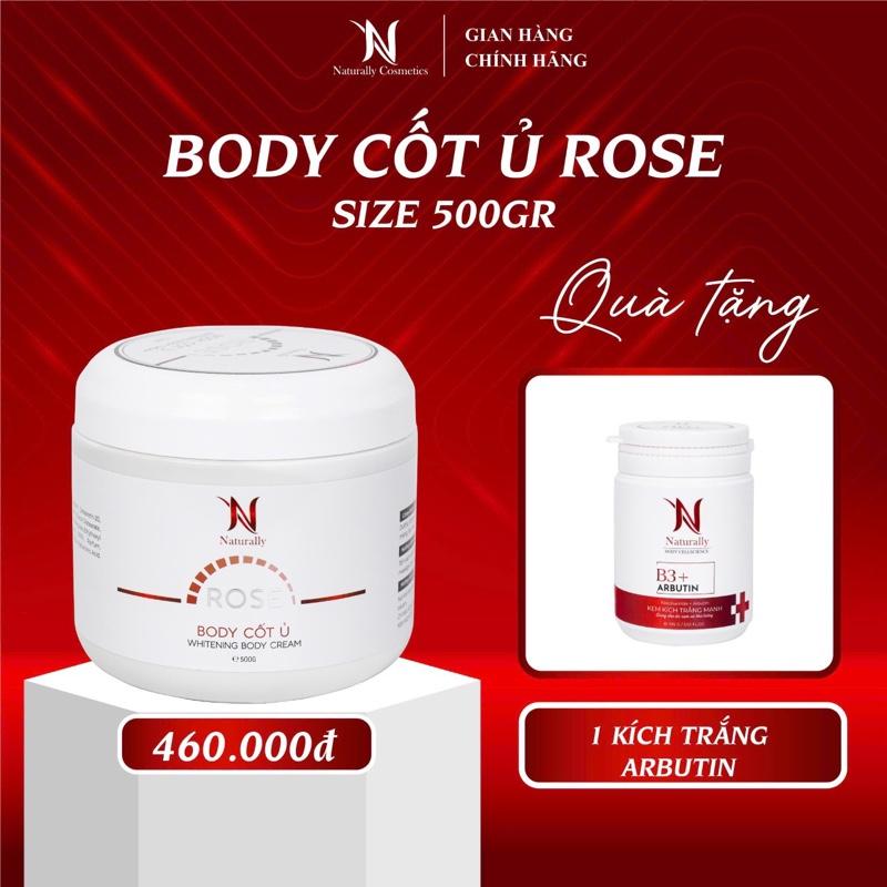 Kem Body Cốt Ủ Rose 500gr Dành cho da ngâm chai lì khó trắng , giúp dưỡng trắng cấp ẩm cho da căng bóng