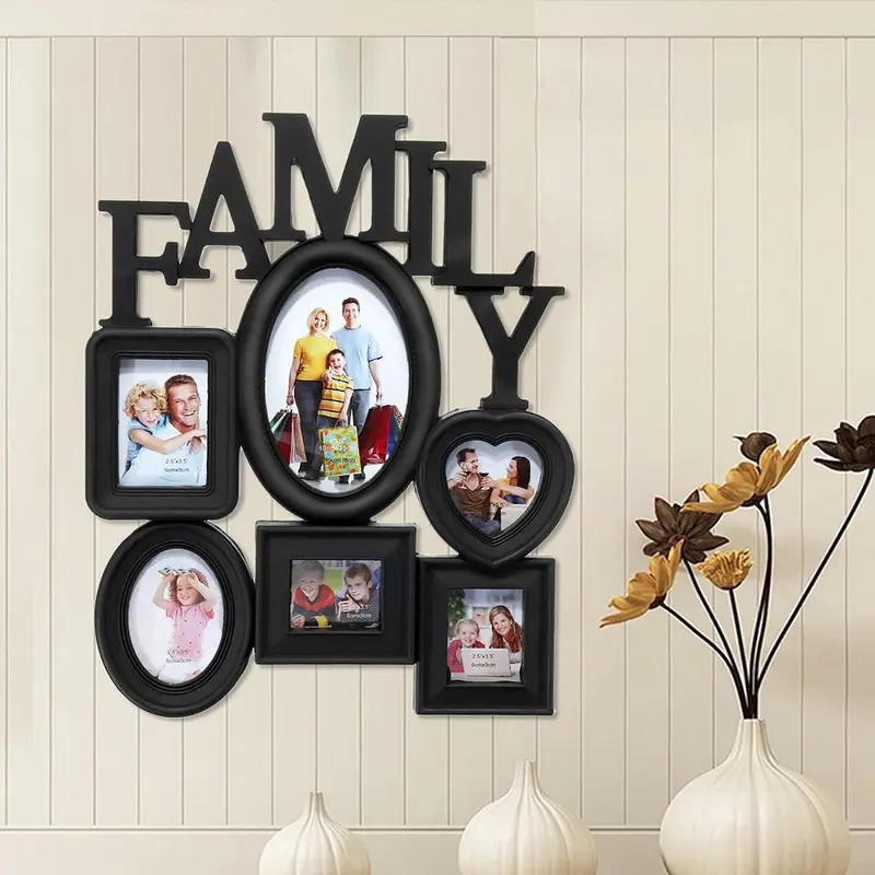Creative Wall Mounted Photo Holder Display, 1 Count Modern Opening Photo Collage Frames, Plastic Family Photo Frame, Home Decor Photo Frame for Bedroom 2