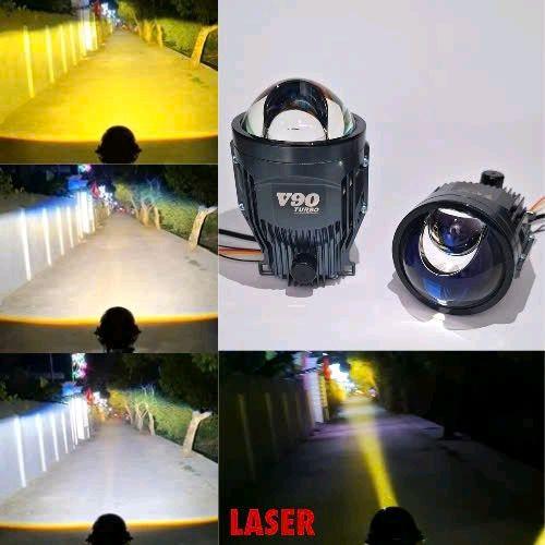 Bi gầm V90 Turbo 3 màu, Có trợ Pha Laser- Bi 3.0 công suất 60W/ 1 bóng, là 1 trong những bi gầm công suất lớn, dòng cao cấp.