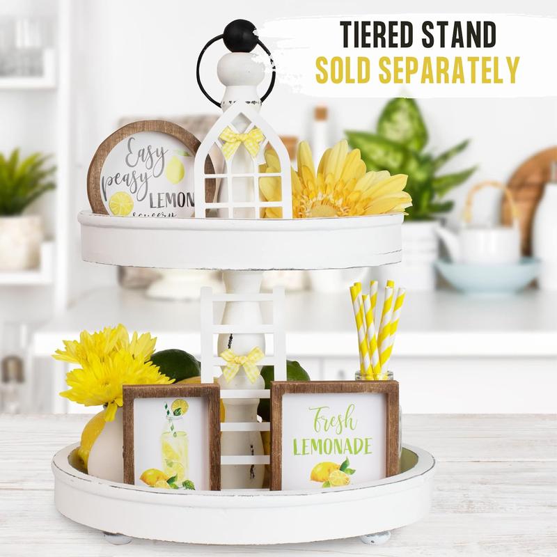 The Ultimate Farmhouse Tiered Tray good Decor Set - Beautiful Year Round Seasonal